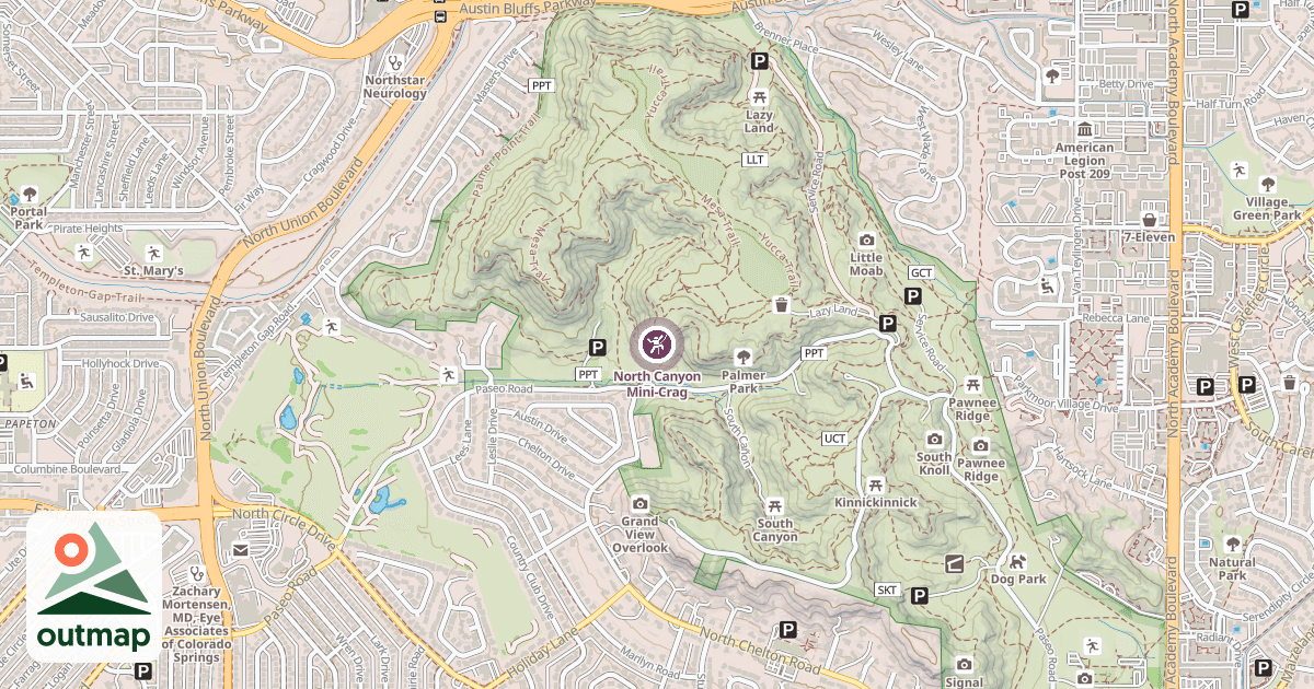 Map of North Canyon Mini-Crag