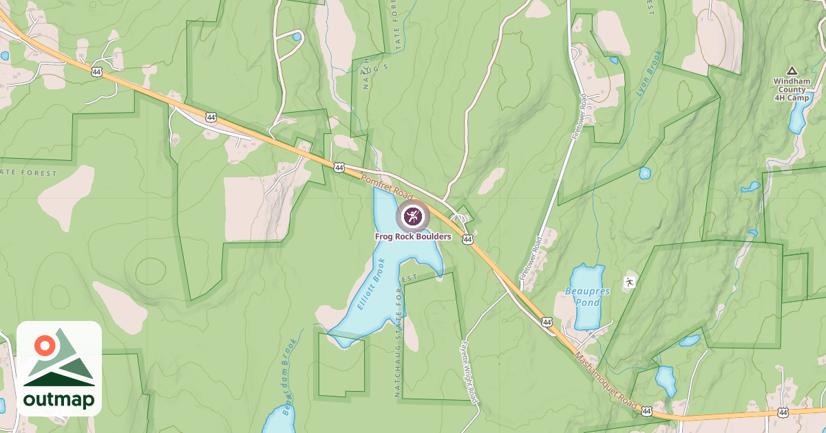 Map of Frog Rock Boulders