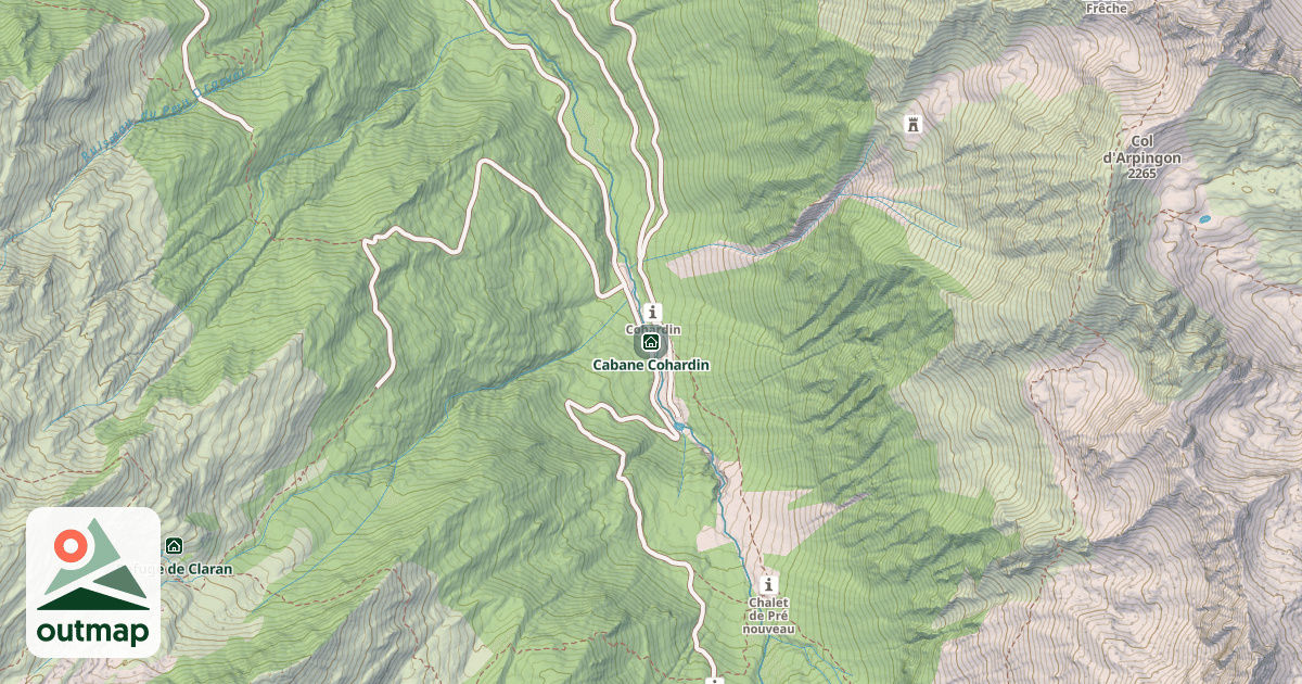 Map of Cabane Cohardin