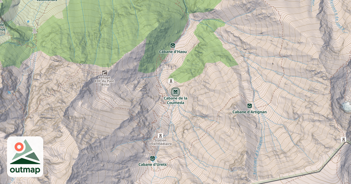 Map of Cabane de la Coumeda
