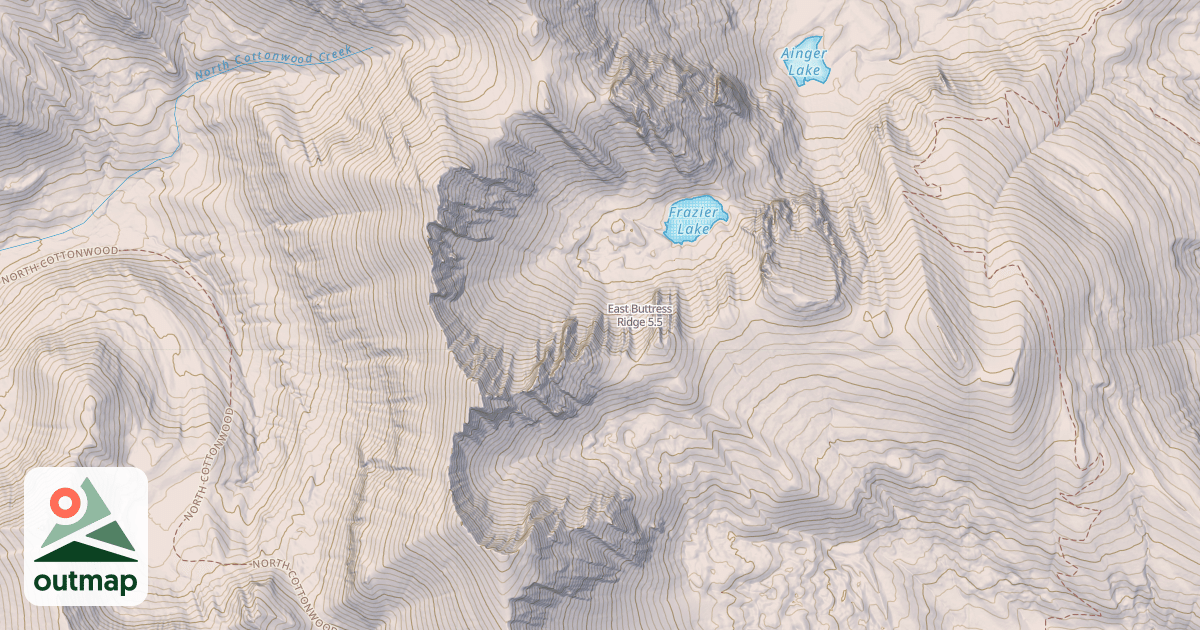 Map of East Buttress Ridge