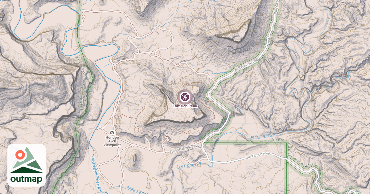 Map of Tomsich Peak