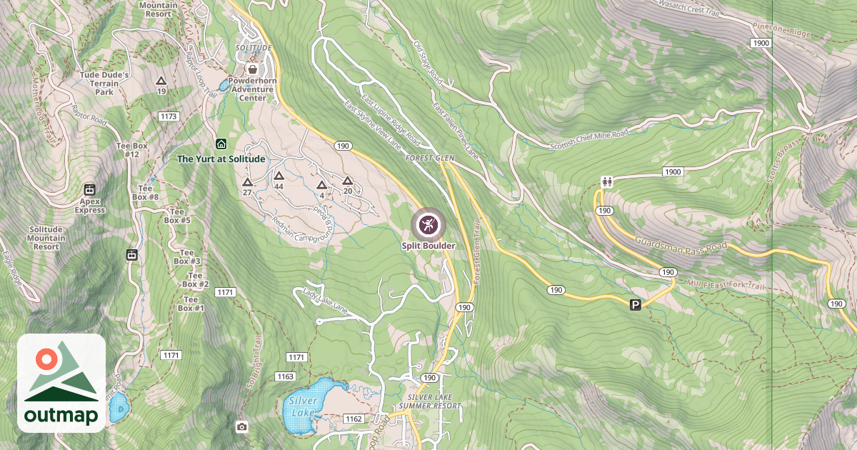 Map of Split Boulder