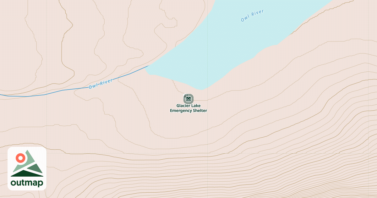Map of Glacier Lake Emergency Shelter