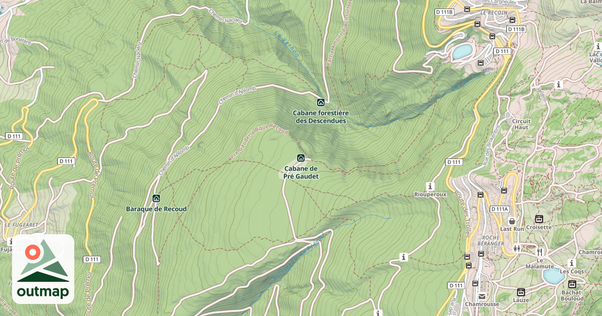 Map of Cabane de Pré Gaudet