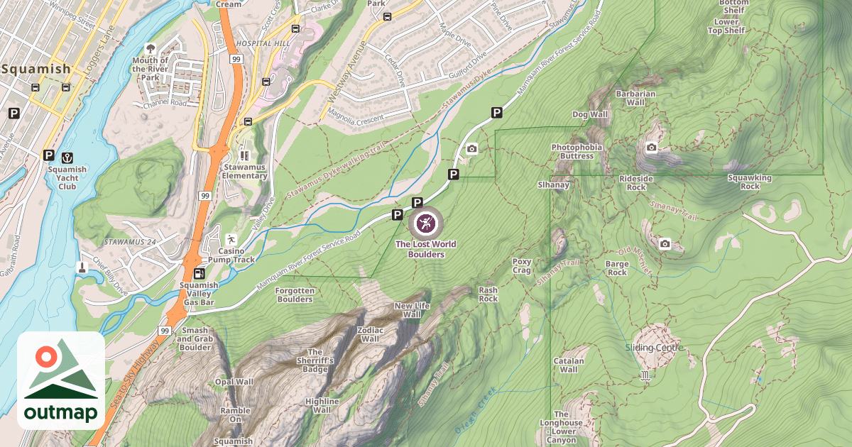 Map of The Lost World Boulders