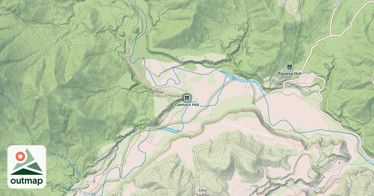 Map of Oamaru Hut