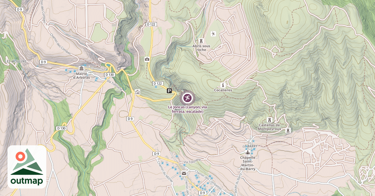 Map of Le Joncas (canyon, via ferrata, escalade)