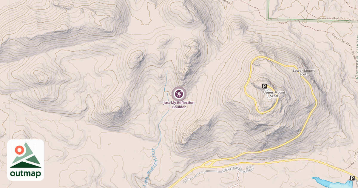 Map of Just My Reflection Boulder