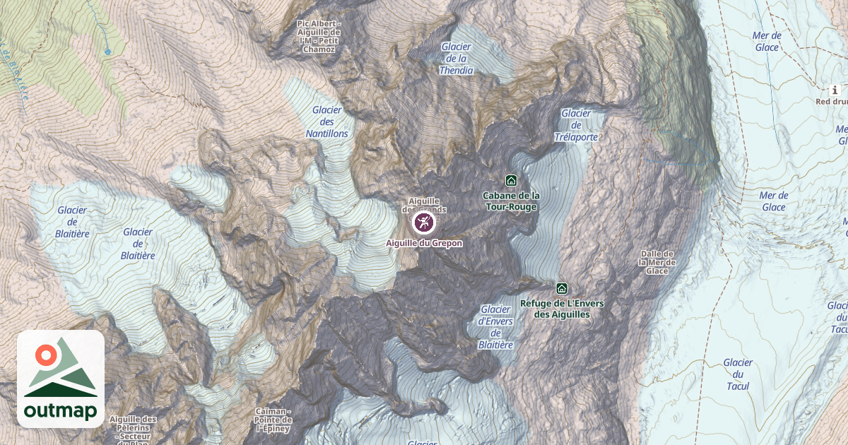 Map of Aiguille du Grepon