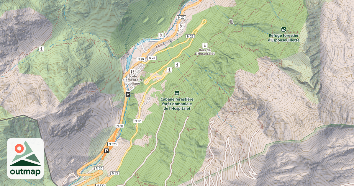 Map of Cabane forestière forêt domaniale de l'Hospitalet