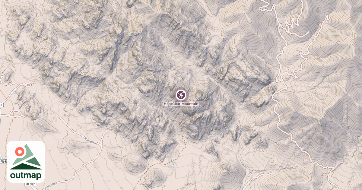 Map of HootGoat Mountain