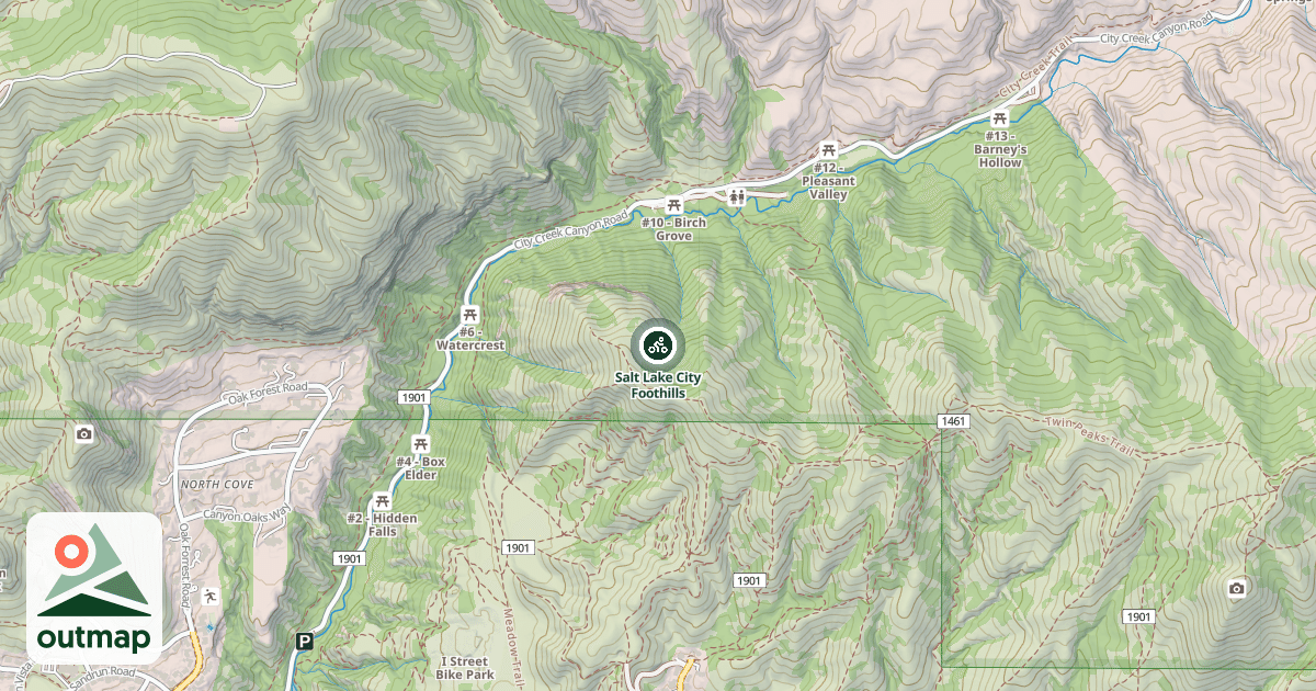Map of Salt Lake City Foothills