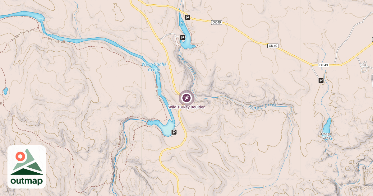 Map of Wild Turkey Boulder