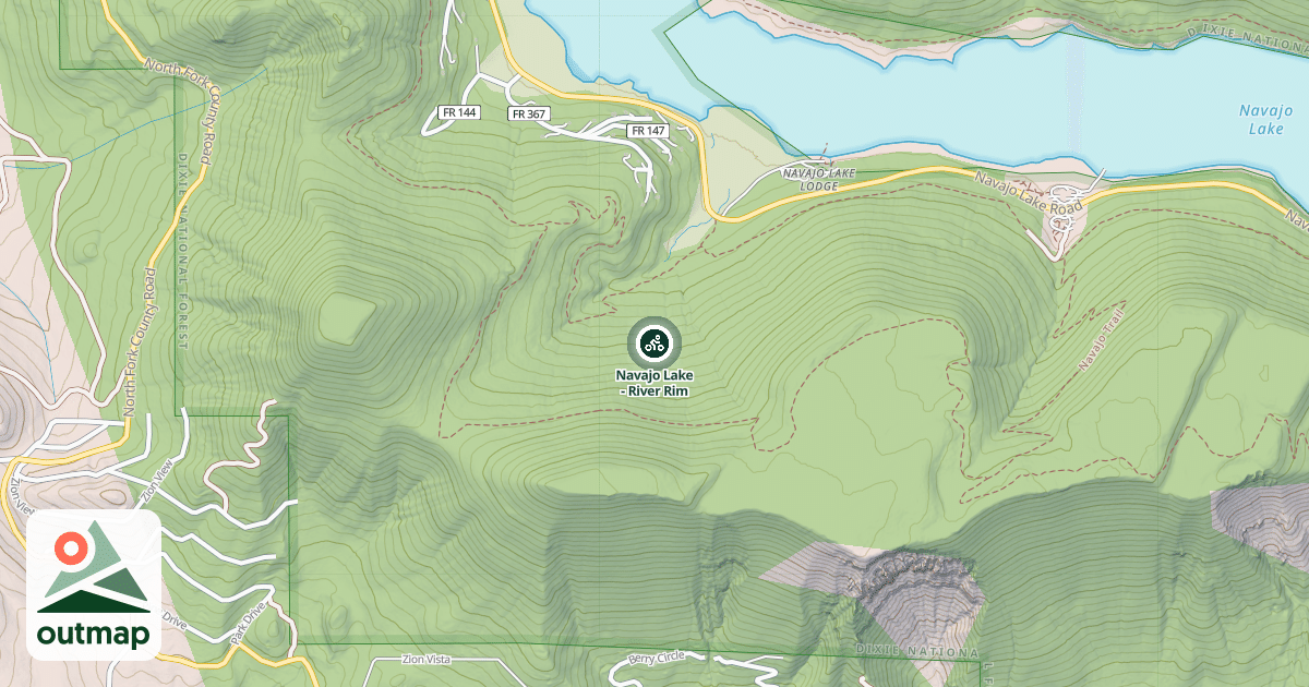 Map of Navajo Lake - River Rim