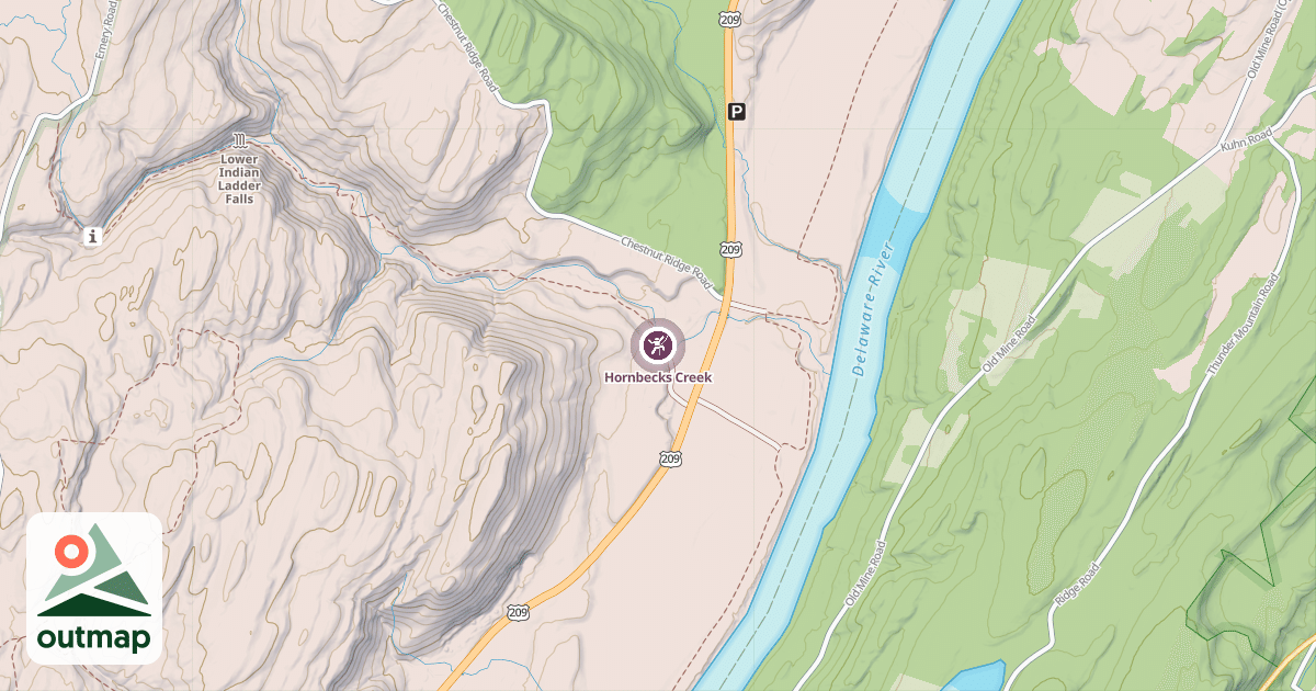 Map of Hornbecks Creek