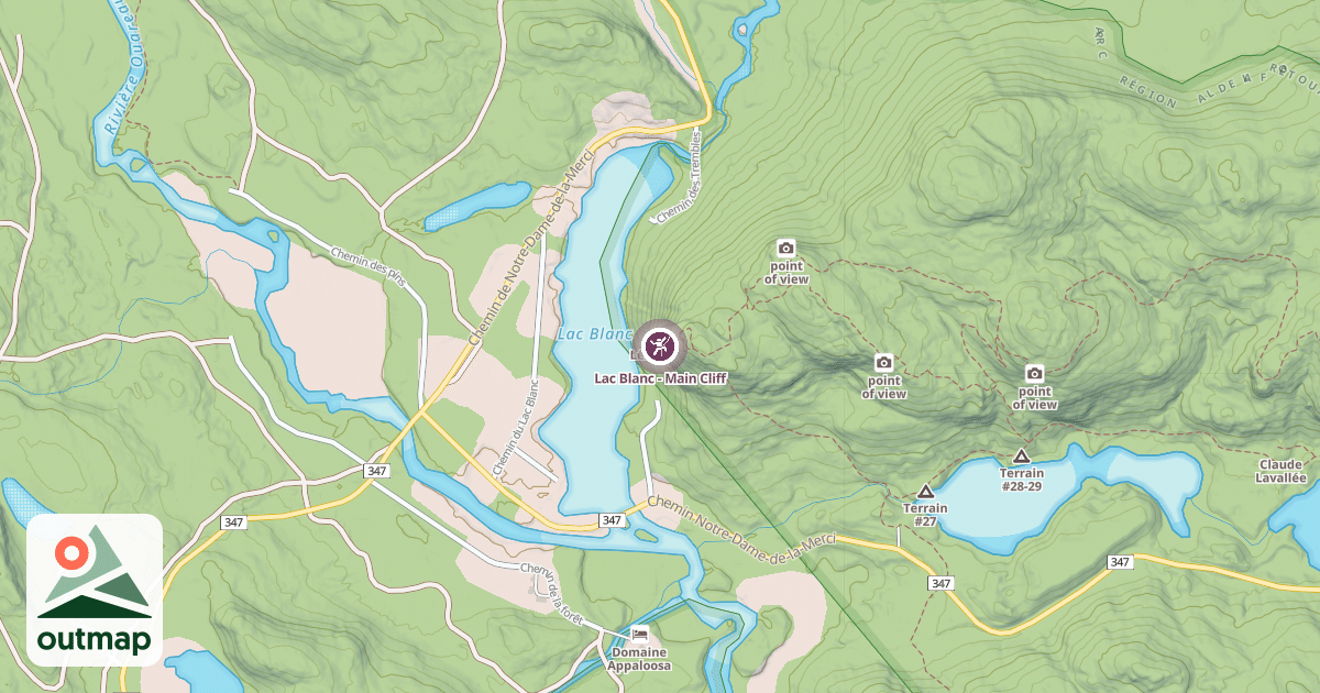 Map of Lac Blanc - Main Cliff