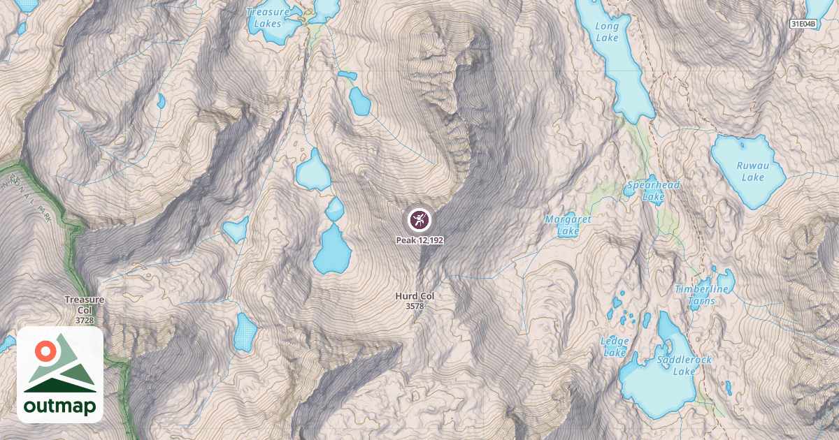 Map of Peak 12,192