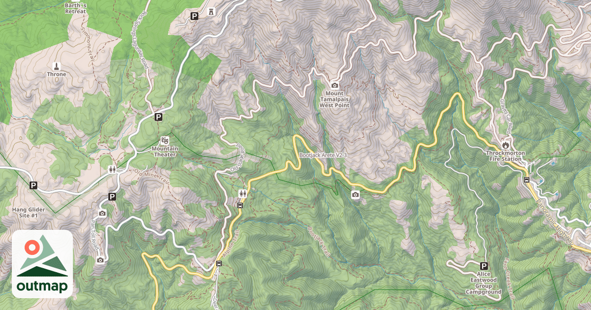 Map of Bootjack Arete