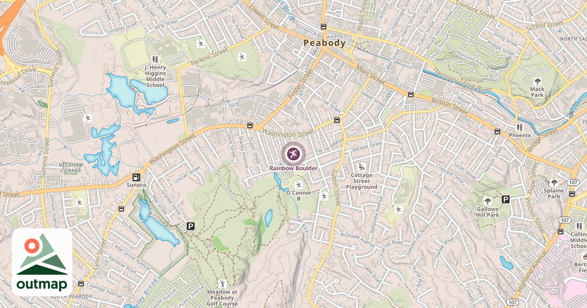 Map of Rainbow Boulder