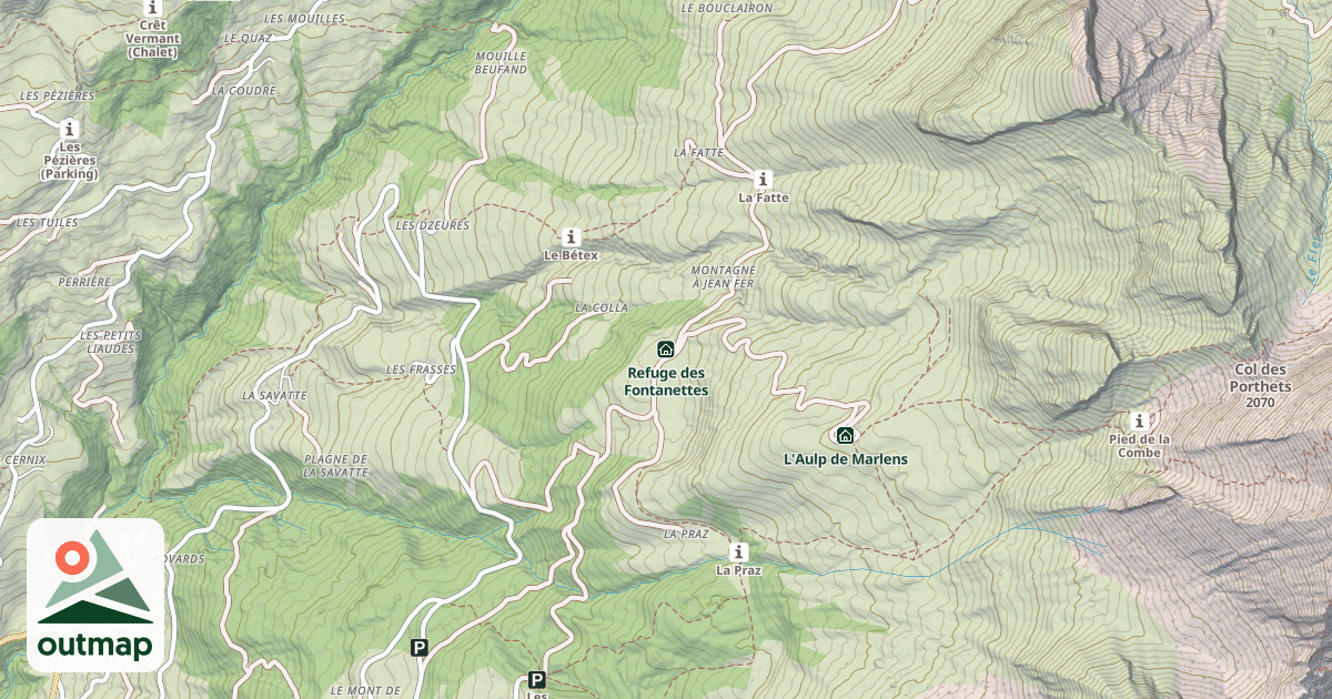 Map of Refuge des Fontanettes