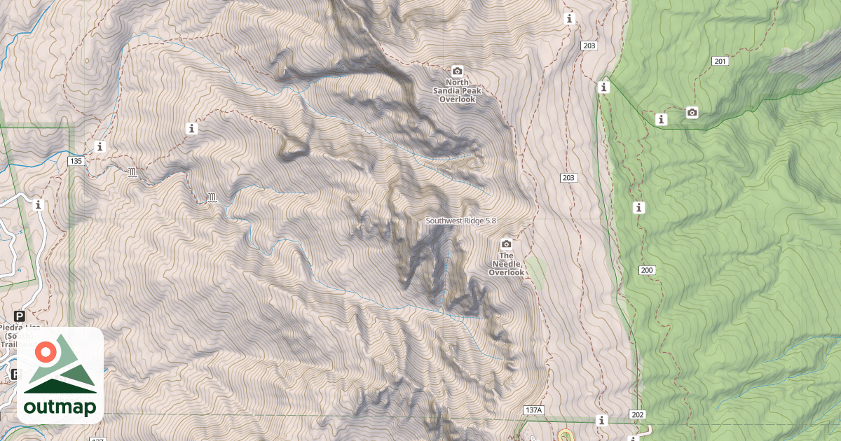 Map of Southwest Ridge