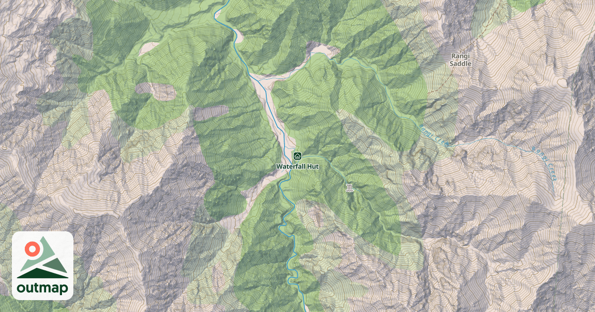 Map of Waterfall Hut