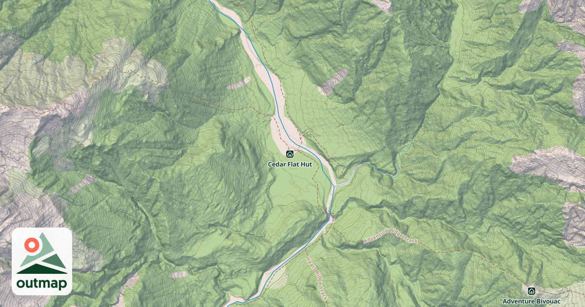 Map of Historic Cedar Flat Hut
