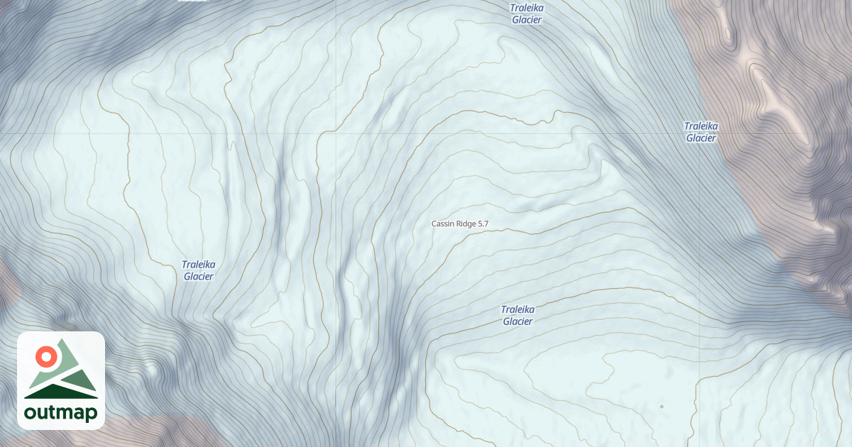 Map of Cassin Ridge