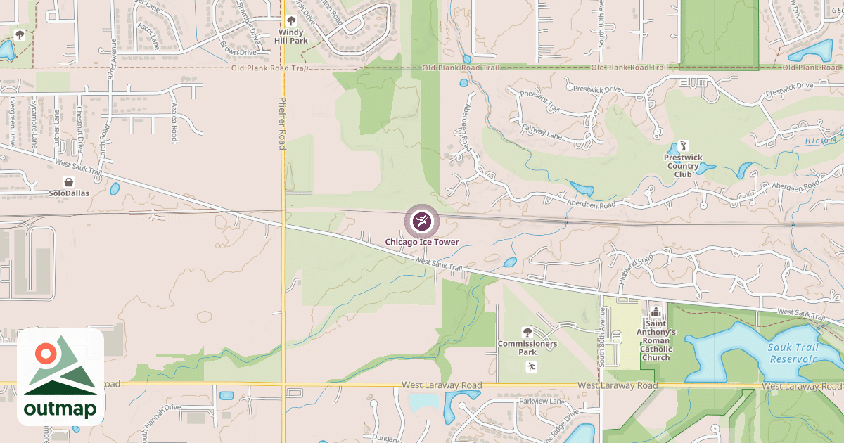 Map of Chicago Ice Tower in Will