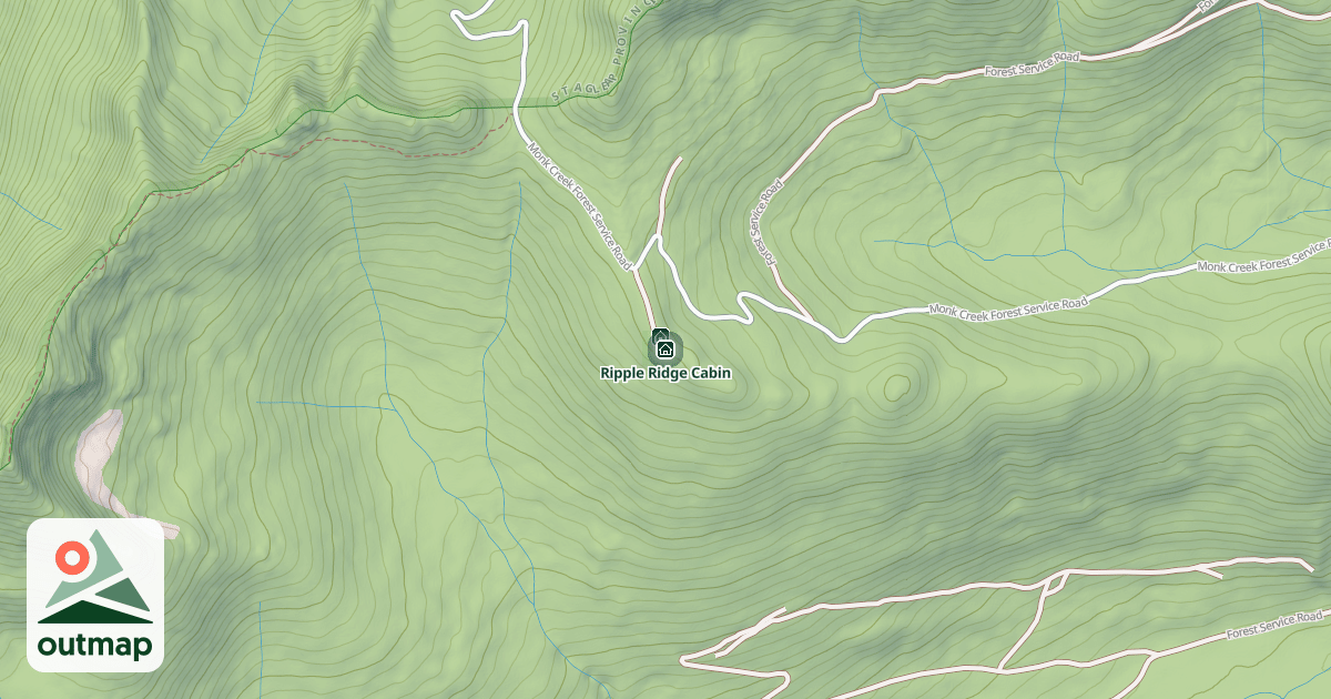 Map of Ripple Ridge Cabin