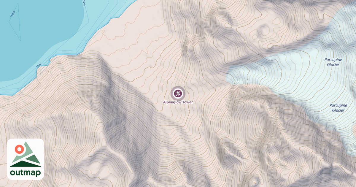 Map of Alpenglow Tower