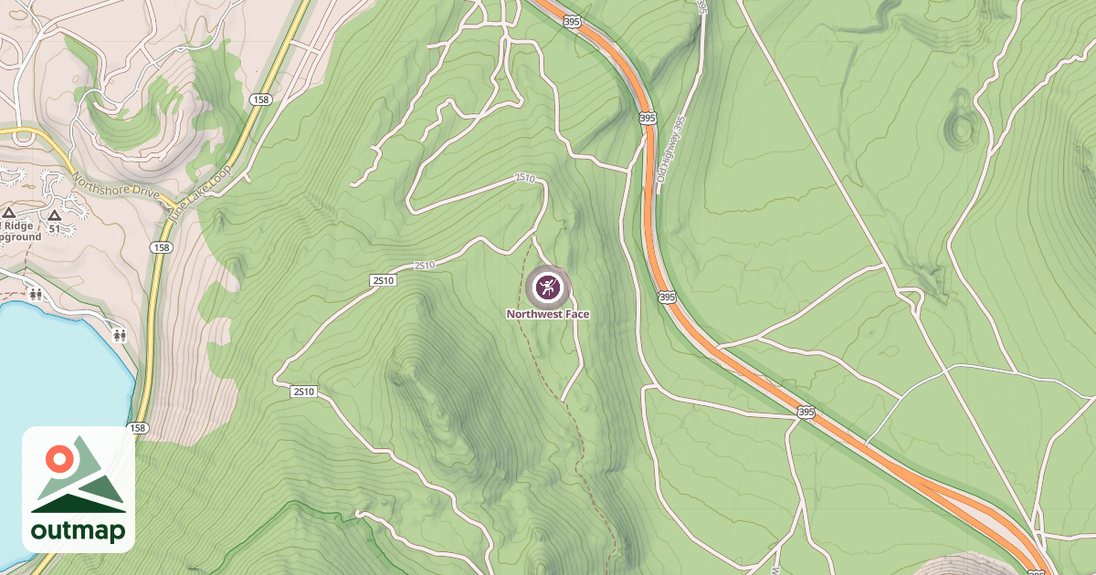 Map of Northwest Face