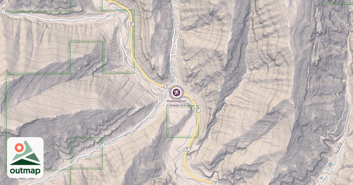 Map of Huntington Canyon Ice