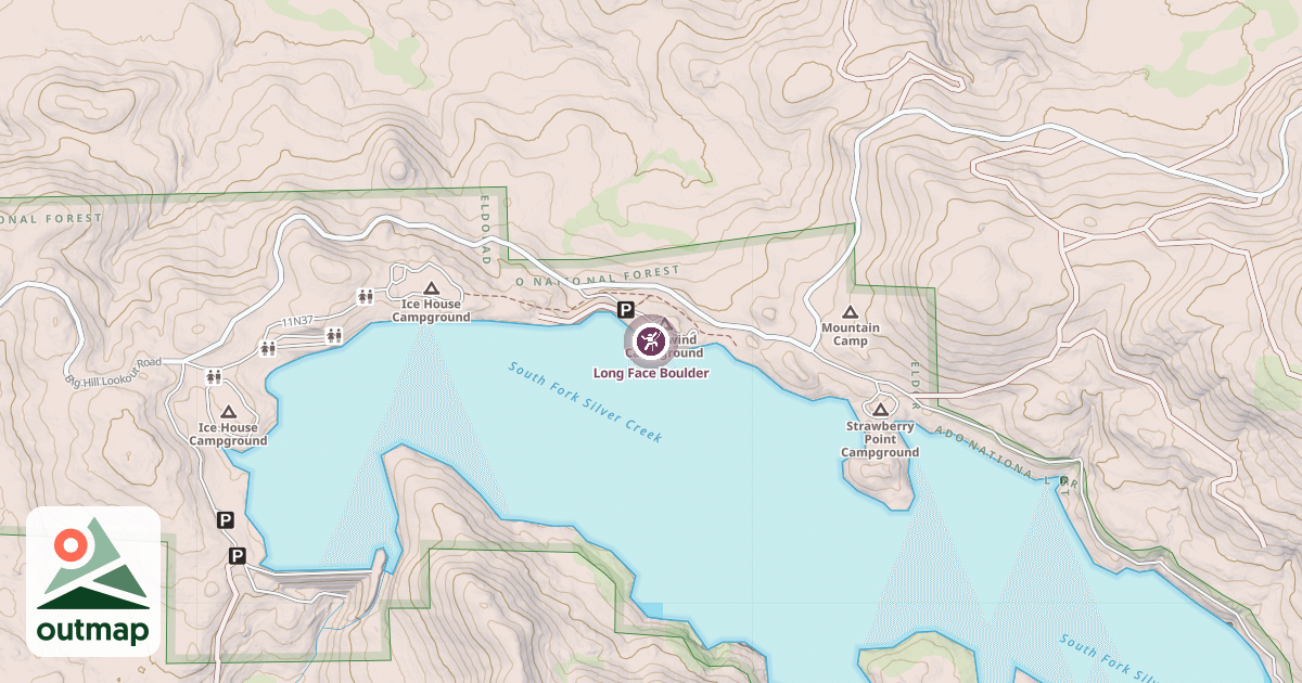 Map of Long Face Boulder