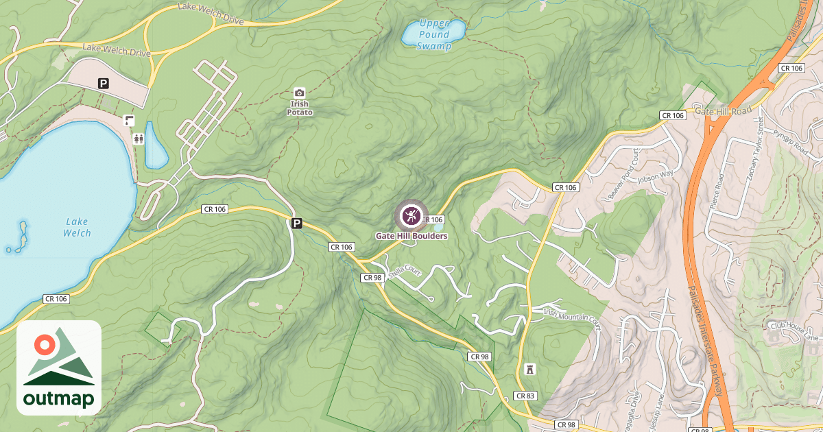 Map of Gate Hill Boulders