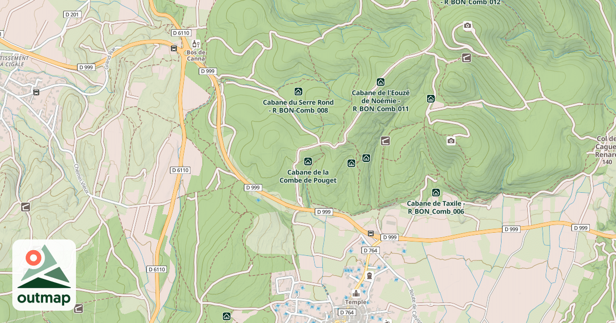 Map of Cabane de la Combe de Pouget