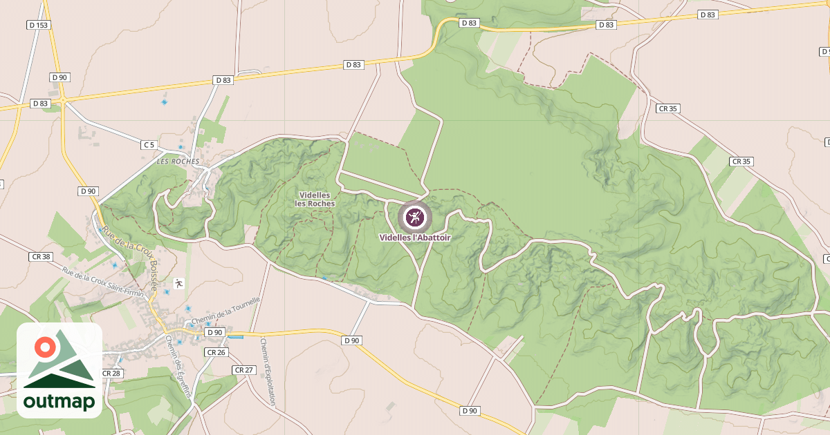 Map of Videlles l'Abattoir