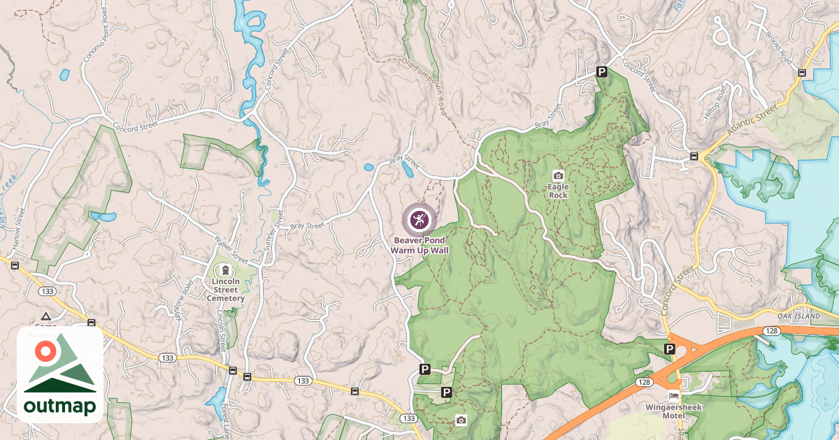 Map of Beaver Pond Warm Up Wall