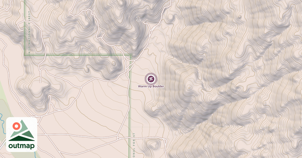 Map of Warm Up Boulder