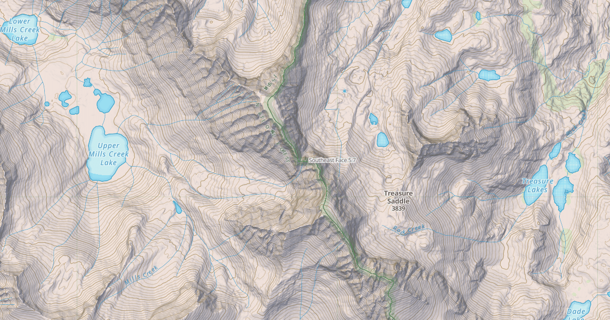 Map preview of Southeast Face