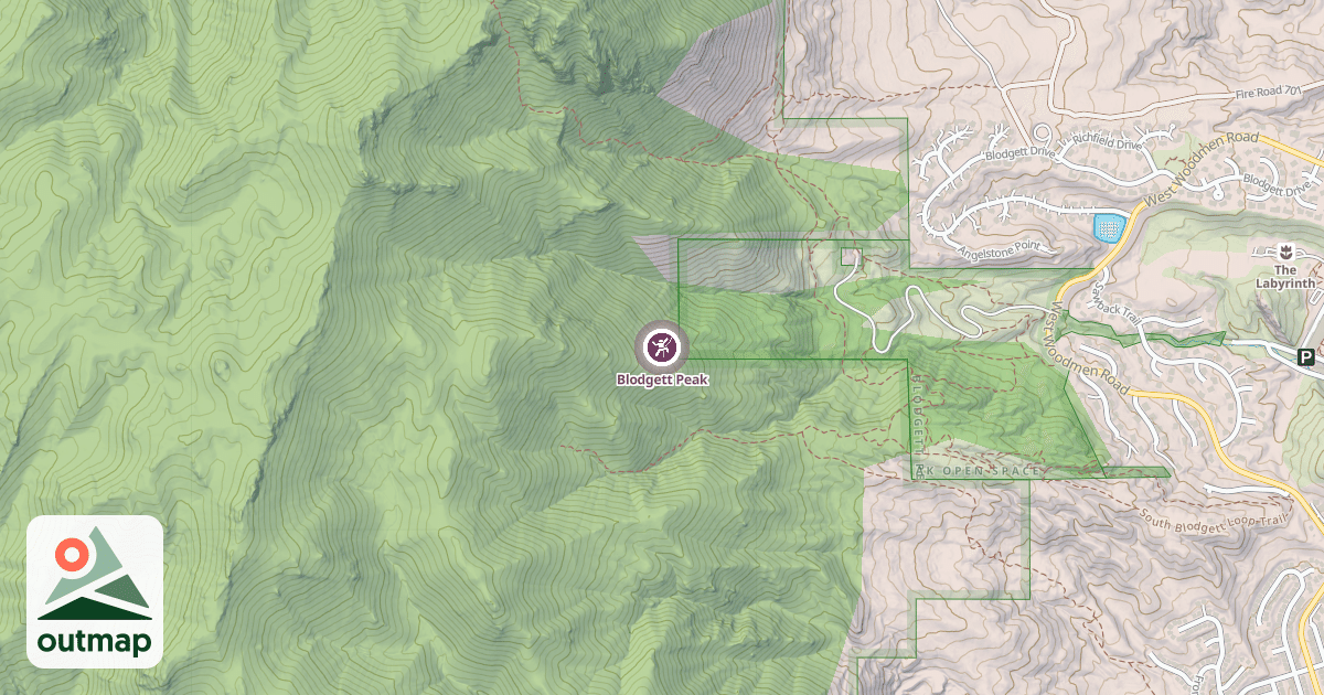 Map of Blodgett Peak