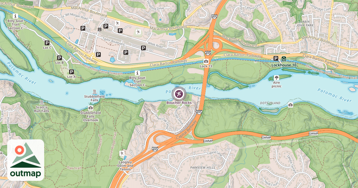 Map of Boucher Rocks