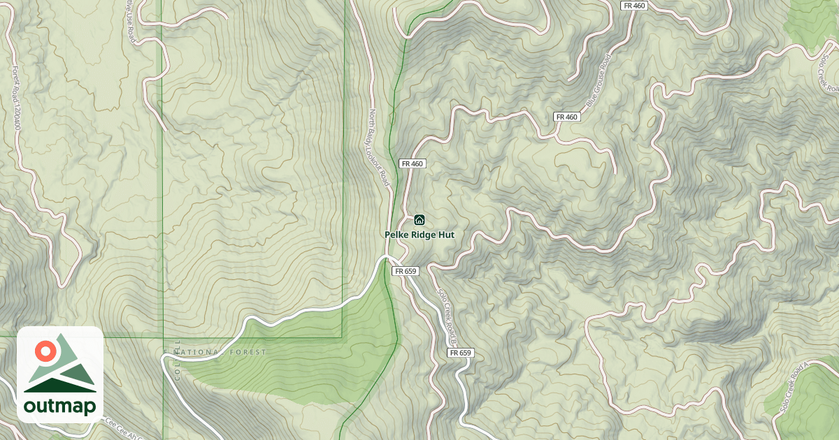 Map of Pelke Ridge Hut