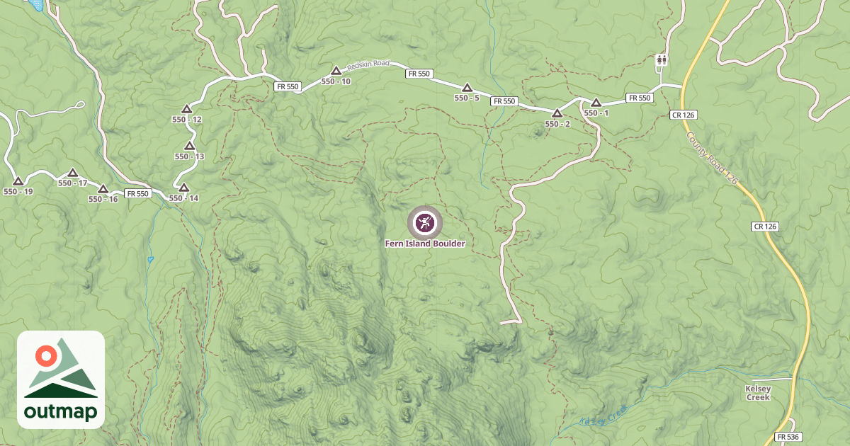 Map of Fern Island Boulder