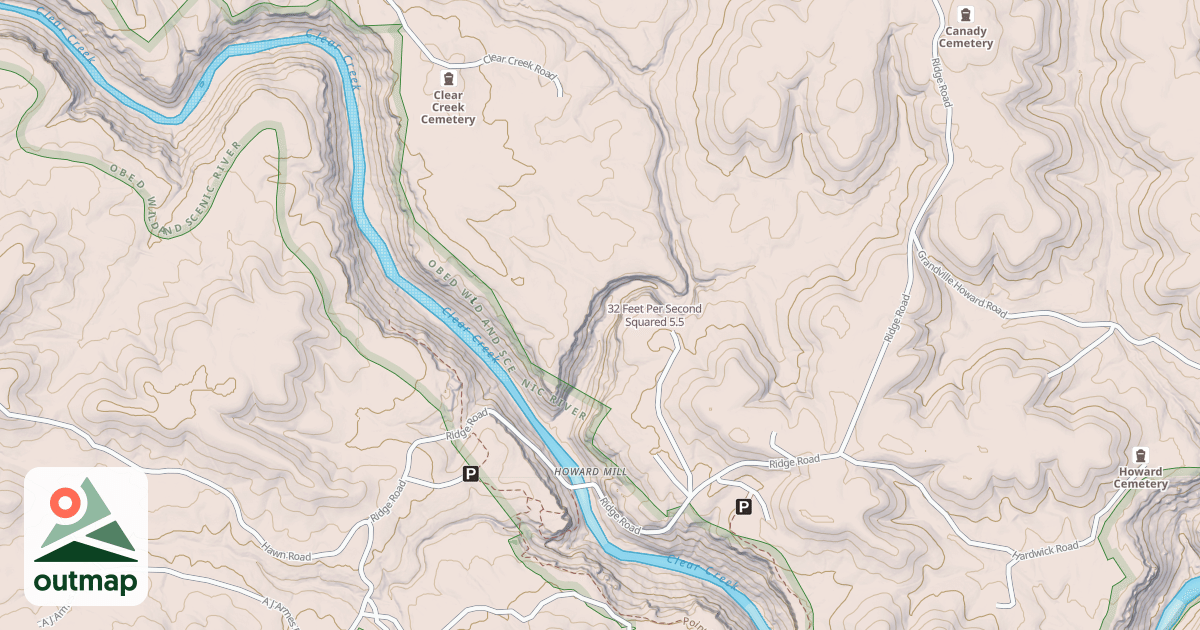 Map of 32 Feet Per Second Squared