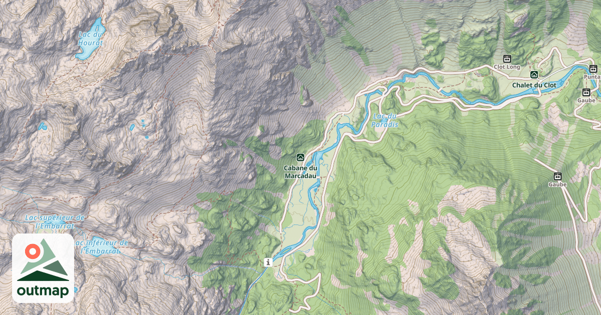 Map of Cabane du Marcadau
