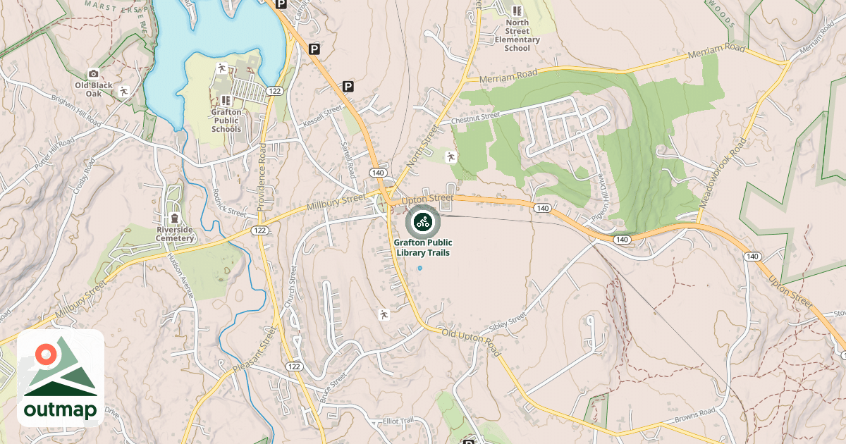 Map of Grafton Public Library Trails