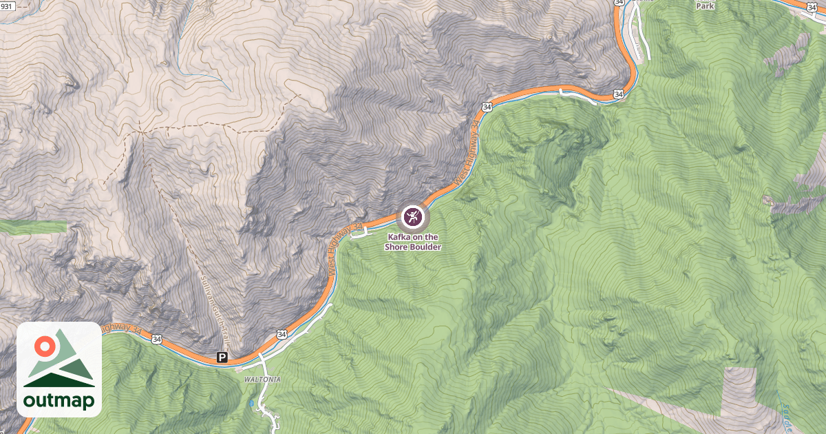 Map of Kafka on the Shore Boulder