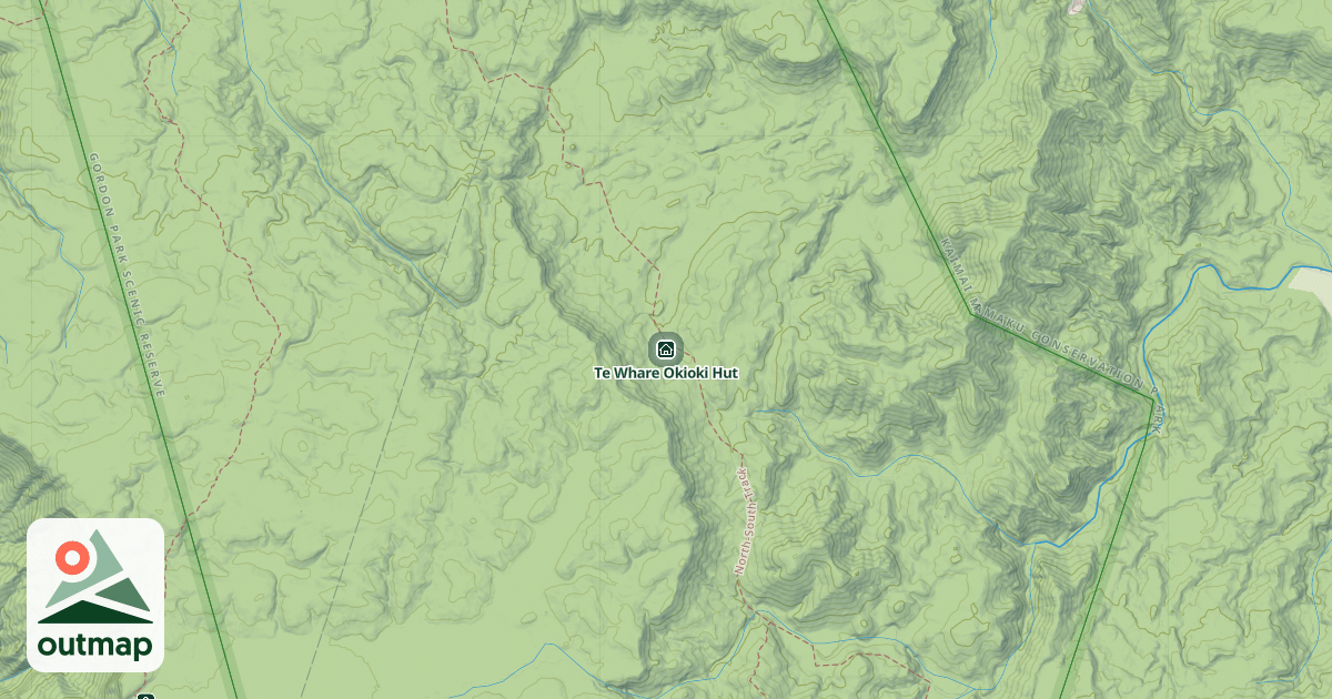 Map of Te Whare Okioki Hut